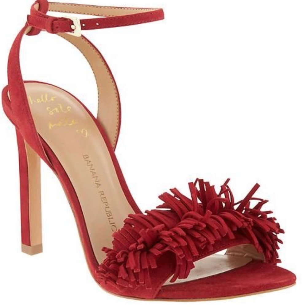Banana Republic Red Suede Heels Honey Bis